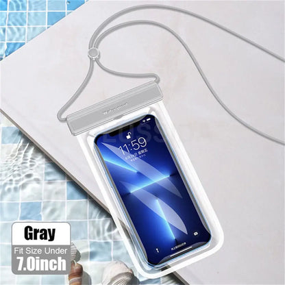Waterproof Phone Case under 7.0 Inches for Iphone 13 Pro Max Swim Case IPX8 Universal Cover for Huawei Xiaomi Redmi Note Samsung