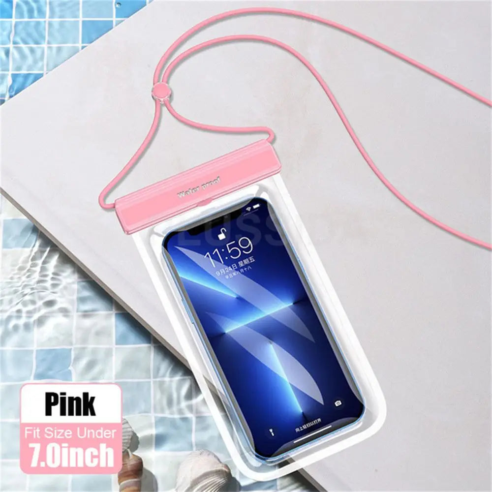 Waterproof Phone Case under 7.0 Inches for Iphone 13 Pro Max Swim Case IPX8 Universal Cover for Huawei Xiaomi Redmi Note Samsung