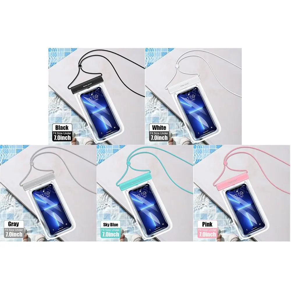 Waterproof Phone Case under 7.0 Inches for Iphone 13 Pro Max Swim Case IPX8 Universal Cover for Huawei Xiaomi Redmi Note Samsung